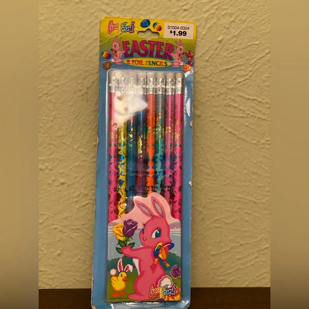 Vintage, sealed Lisa Frank Easter Foil Pencils